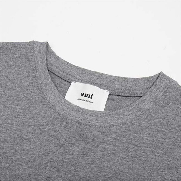 Ami Alexandre Mattiussi France Patch Logo Grey Tee Shirt - Picture 2 of 10